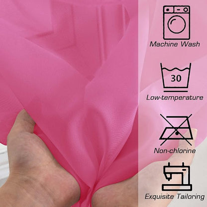 Hot Pink Sheer Curtains for Bedroom Living Room 72 Inches Long 2 Panels Set - Image 5