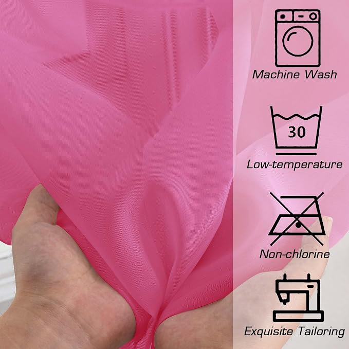 Hot Pink Kitchen Sheer Curtains - Image 5