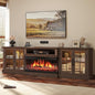 98" Farmhouse TV Stand with 36" Fireplace by Nordivale