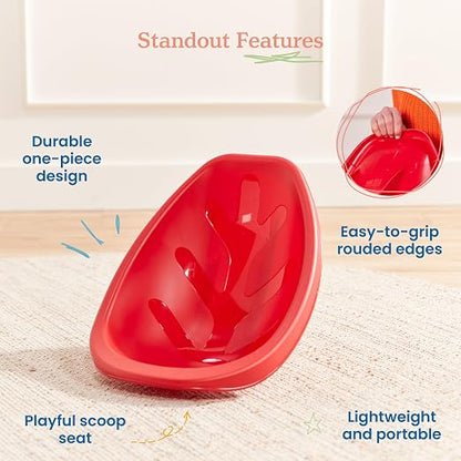 ECR4Kids Plastic Leaf Scoop Floor Rocker Seat, Classroom Furniture - Image 5