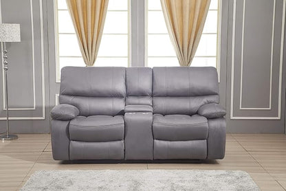 Betsy Furniture Microfiber Reclining Sofa Couch Set Living Room Set 8007 - Image 7