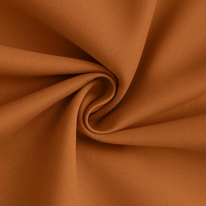 Yakamok Burnt Orange 100% Blackout Curtains 84 Inches Long 50" Wide 2 PCS | - Image 3