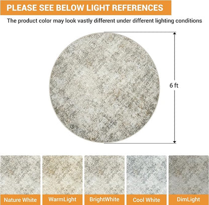 Aelenmu Round Rug 6ft Washable Rug - Image 2
