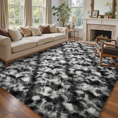 5x8 Ft Large Shag Rugs for Bedroom Living Room Decor for Men Boys, Tie Dyed by Cuzwlovita