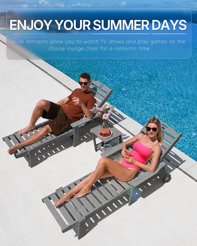 Patio Chaise Lounge Chair Outdoor - Image 3