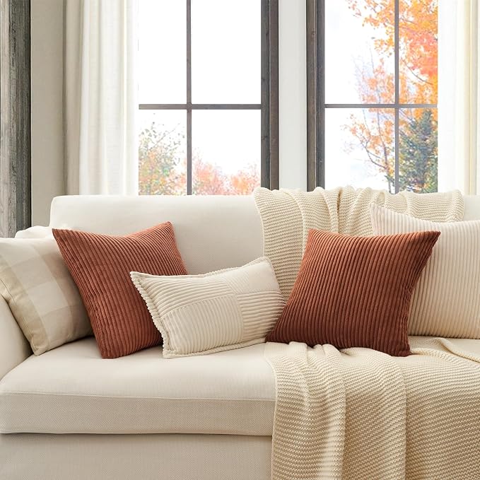 Topfinel Decorative Terracotta Throw Pillow Covers Cushion Cases, Rustic Fall - Image 4