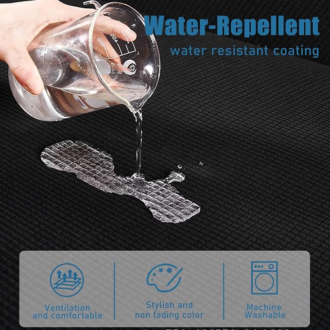 Water Repellent Couch Cushion Cover 3 Pieces Sofa Seat Cushion Covers, Stretch - Image 2