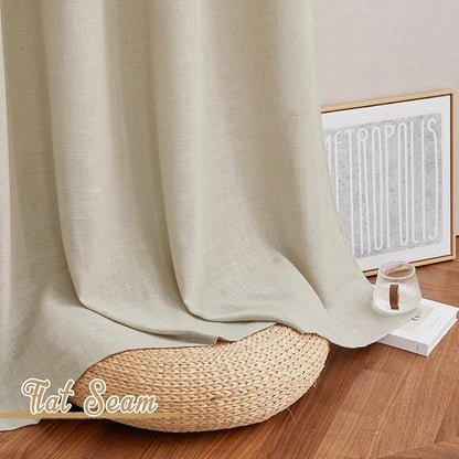 NICETOWN Living Room Curtains Linen Blend 96 inches Long, Grommet Semi Sheer - Image 7