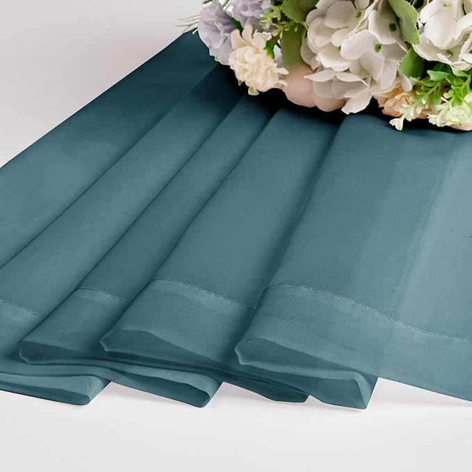 Dusty Blue Sheer Curtains 90 Inches Long 2 Panels Set - Image 6