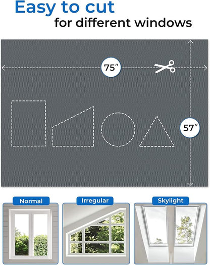 Blackout Curtains for Bedroom 75"x57" Portable No Drill Blackout Blinds - Image 4