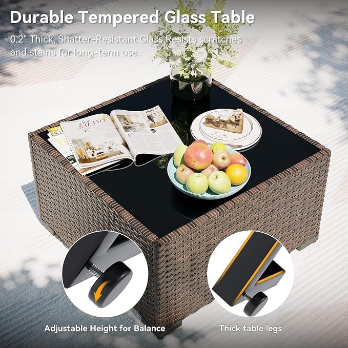 Aoxun Patio Furniture Set with Fire Pit Table, 12 Piece Outdoor Sectional Sofas - Image 9