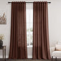 Extra Long Rustic Brown Linen Curtains 120 Inch by Nanspring