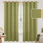 Moss Green Linen Curtains 72 inches Long by LAMIT