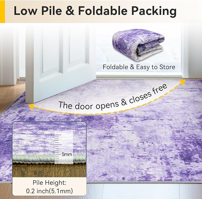 RELEANY Washable 2'x3' Abstract Area Rug - Image 6