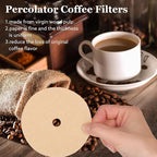 500 Count Percolator Coffee Filters, 3.75in Natural Unbleached Percolator Filters Disposable Disc Coffee Filters for Coffee Shops, Camping, Home, Office