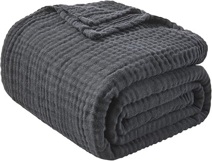 EMME Muslin Blankets for Adults Throw Blanket for Couch Breathable Gauze Soft - Image 8
