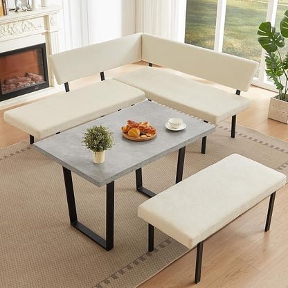 HIPIHOM 3-Piece Corner Dining Table Set by HIPIHOM