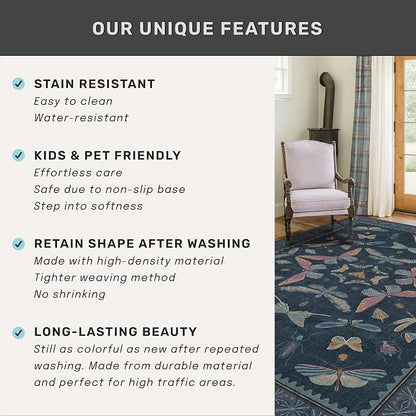 Washable 3x4 Entryway Rug, Non Slip Vintage Area Rug - Image 6