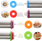 Rolling Pin with Thickness Rings, Fulimax 17" Adjustable Stainless Steel Rolling Pins for Baking, Dough Roller for Fondant Pizza, Pie, Pasta, Cookies, Cakes, Kitchen Baking Supplies