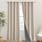 NICETOWN 100% Blackout Cream Linen Curtains 95 inches Length by NICETOWN