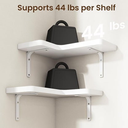 Venusmiles Corner Floating Shelves Set of 4, Wall Mounted L-Shaped Storage - Image 5