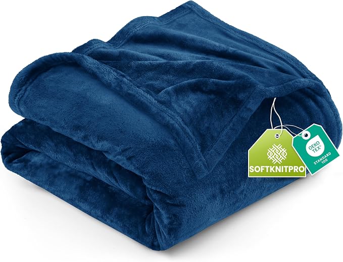 Utopia Bedding Ultra Soft Fleece Bed Blanket Full Size Navy | Microfiber Plush by UTOPIABEDDING