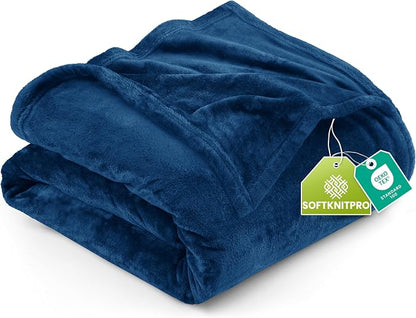 Utopia Bedding Fleece Bed Blanket California King Size Navy | Microfiber Plush by UTOPIABEDDING