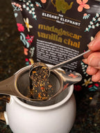 Madagascar Vanilla Chai Tea, Organic Loose Leaf Chai Tea – Black Tea with Chai Spice Blend – Great Hot or Iced Chai Latte – 8 oz Resealable Bag (Makes 100 Cups) – The Elegant Elephant