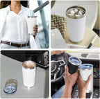 OMTech 20oz Tumblers Bulk, 6pc Stainless Steel Tumbler Set with Lid & Straw, Double Wall Vacuum Insulated Mug for Laser Engraver, Travel Coffee Mug for Hot & Cold Drinks, White Powder Coated Cup