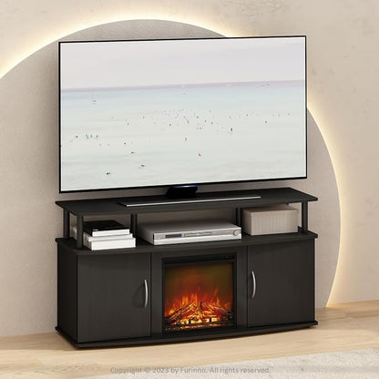Furinno Jensen Fireplace TV Stand, NO Heat Decorative Electric Fireplace Corner - Image 3