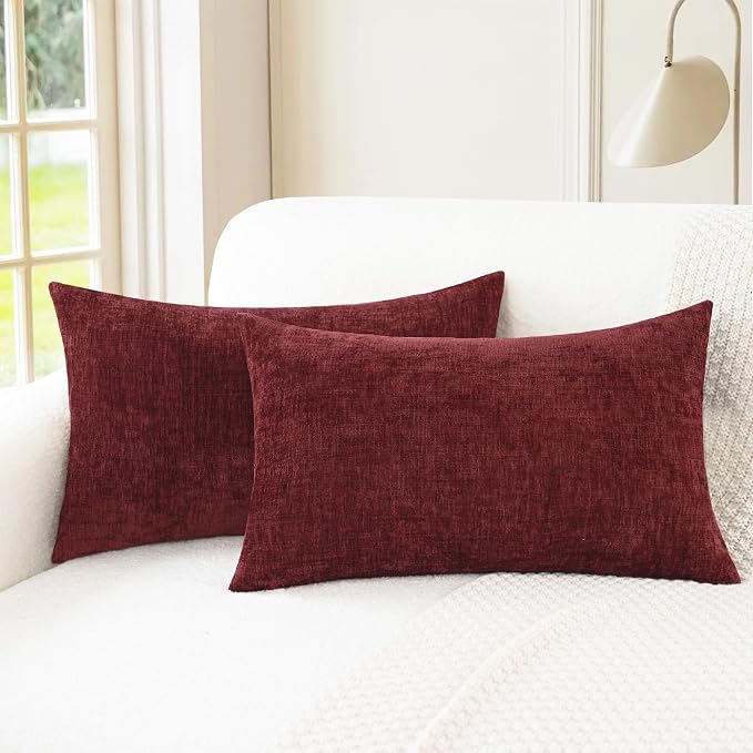 CaliTime Decorative Couch Throw Pillow Covers 20 X 12 Inches Burgundy | Pack of by CaliTime