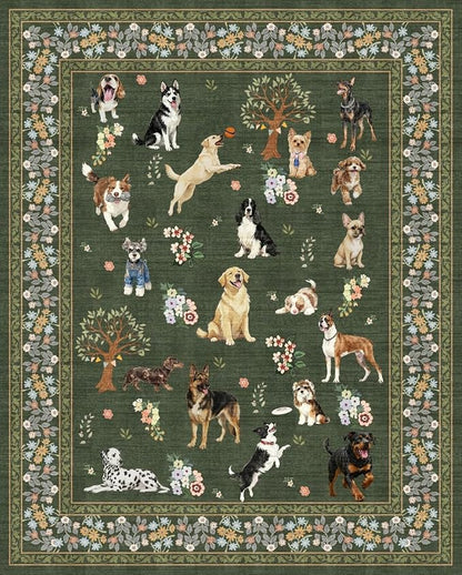 Dark Green Floral Area Rug 8x10 by WelcometoBabovid