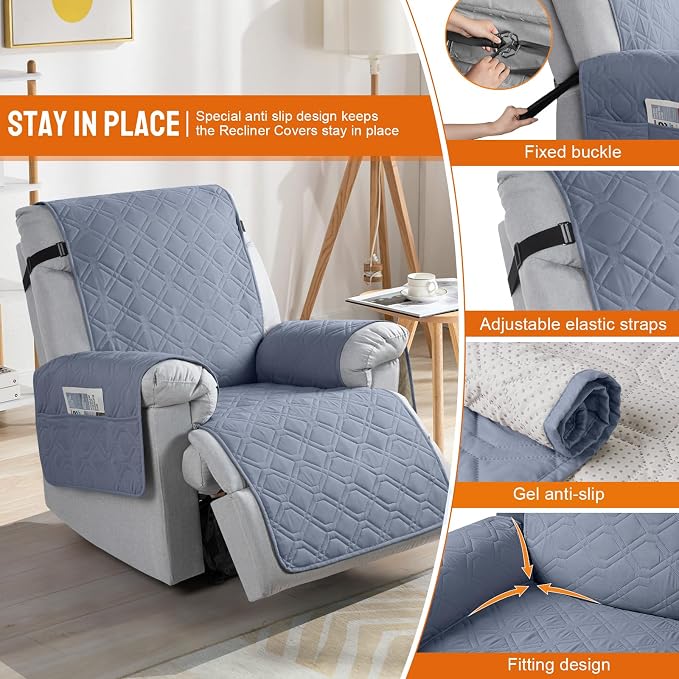 VANSOFY 100% Waterproof Recliner Chair Covers, Recliner Cover Non-Slip Dog - Image 5