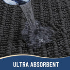 Arotive Luxury Chenille Bathroom Rug Mat, Extra Soft Thick Absorbent Shaggy Bath Rugs, Non-Slip Machine Wash Dry, Plush Bath Mats for Bathroom, Shower and Tub, 45x27, Dark Grey