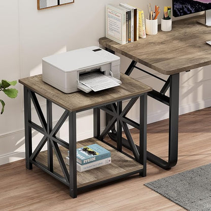 GreenForest End Table with 2-Tier Storage Shelf, 19.7 inch Side Table - Image 4