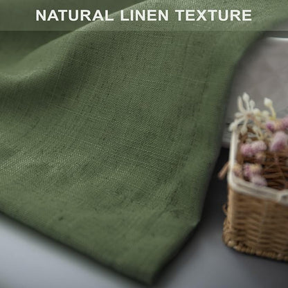 Olive Green Linen Curtains 84 Inch Length - Image 7