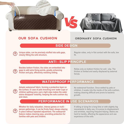Genina Waterproof Couch Cover, Washable Anti-Slip 86.6 inch Sofa Covers - Image 3