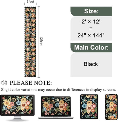 DUKINO 2x12 Washable Runner Rug, Floral Long Runner Rug - Image 2