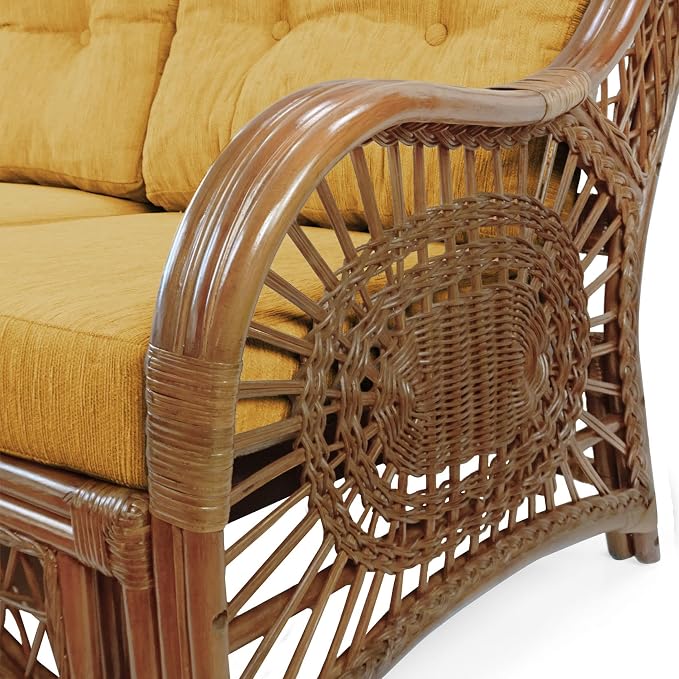 Malibu Lounge Loveseat Sofa Natural Rattan Wicker Handmade Design - Image 4