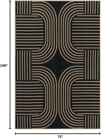 Lahome Modern Geometric Easy Jute Rug, 6x9 Area Rugs - Image 2