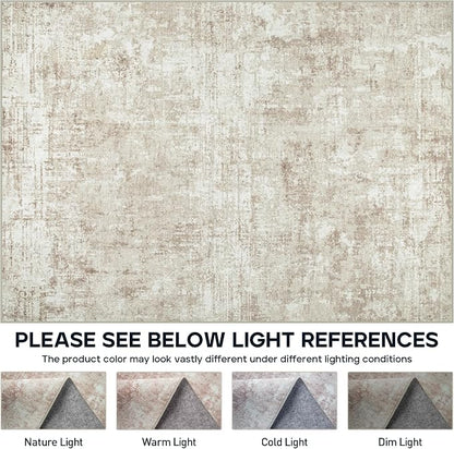 Aelenmu 10x14 Area Rugs for Living Room Dining Room Washable Beige | Soft - Image 8