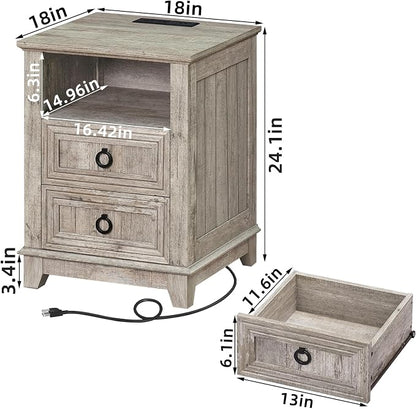 Joaxswe 18" Farmhouse Night Stands Set of 2 - Image 3