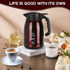 Thermal Coffee Carafe-71oz vacuum Coffee Carafe For Keeping Hot Liquids,Coffee Carafe,Thermal Stainless Steel, Coffee Carafes Press On Lid, Coffee Dispenser.(2.1l) Red