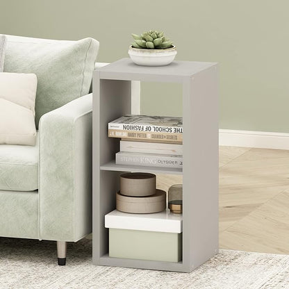 Furinno Cubicle Open Back Decorative Cube Storage Organizer, Light Grey - Image 2