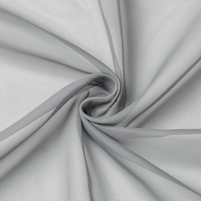 Light Grey Kitchen Curtains 30 Inch Length Tier 2 PCS, Solid Soft Half Curtains - Image 9