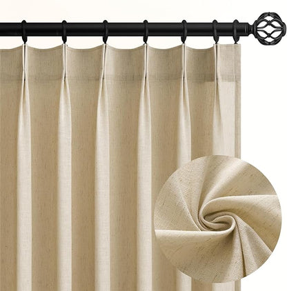 Pinch Pleated 92 Inch Curtains 2 Panels by Topfinel
