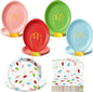 OuMuaMua 150Pcs Christmas Paper Plates and Napkins Set Disposable, Heavy Duty Christmas Light Bulb Design Party Supplies Serve 50, Fancy Disposable Dinnerware Set for Holiday Home Xmas Party Decor
