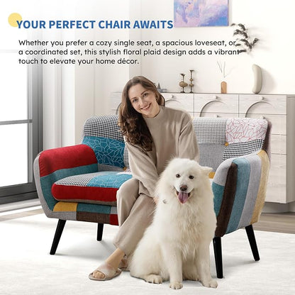 Bonzy Home Modern Colorful 4 Piece Coroful Fabric Sofa Set, Included 2 Accent - Image 8