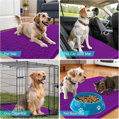 OLANLY Dog Door Mat for Muddy Paws 70x24, Super Absorbent Chenille Mud Mat | - Image 7