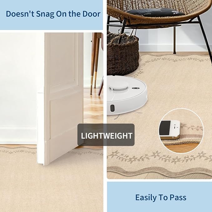 GarveeHome 2.5x10 Scalloped Washable Runner Rug Long Hallway Kitchen Rug | Soft - Image 5
